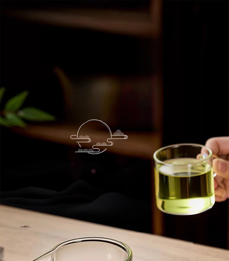 GIANXI Glas Teekanne mit Halbmond Filter und Keramik Heizung