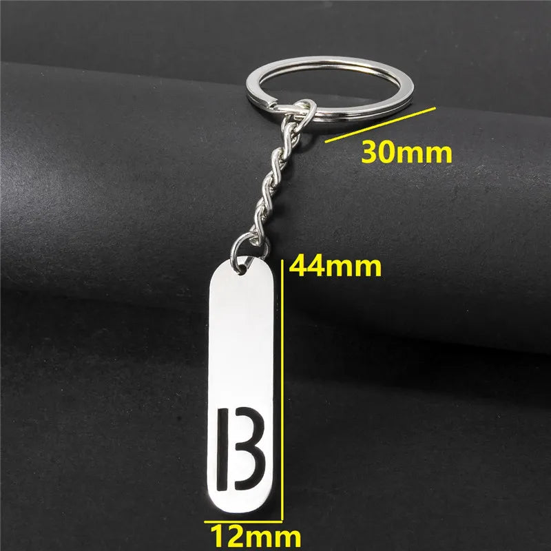 Edelstahl A-Z Buchstaben Schlüsselanhänger Metall Charm Unisex Geschenk