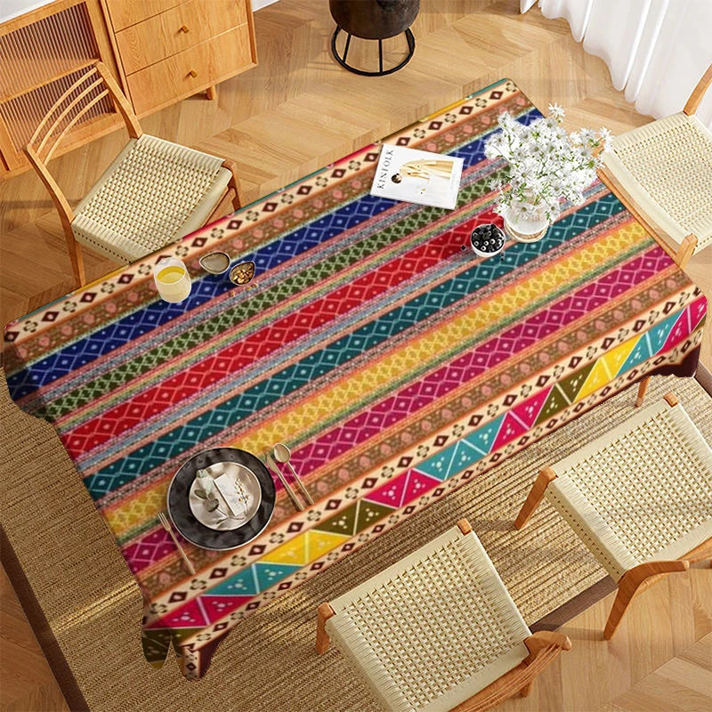 Abstrakte rechteckige Tischdecke aus Polyester wasserabweisend