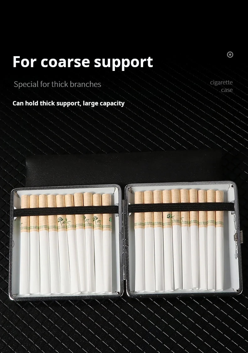 Tragbare leichte Zigarettenschachtel aus Metall mit Ledermuster