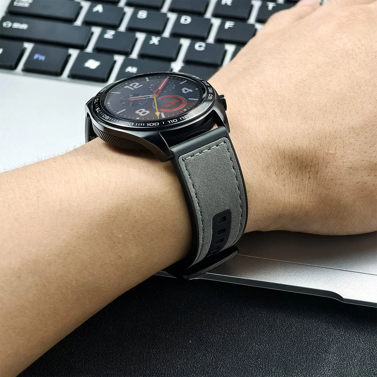 Smartwatch Ersatzarmband 22mm Leder Silikon für Huawei Samsung