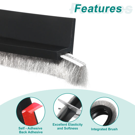 100 cm selbstklebender Türfeger Zugluftstopper mit Bürste 1-3 Stück