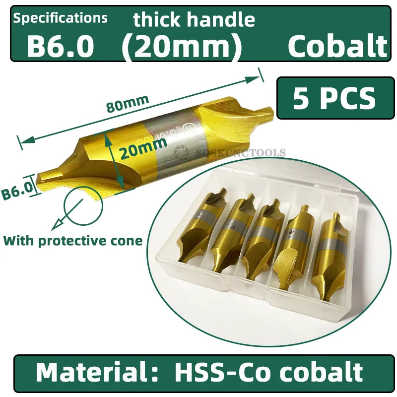 HSS Zentrierbohrer-Set 6-tlg. für präzise Metallbohrungen (1,0-5,0mm)