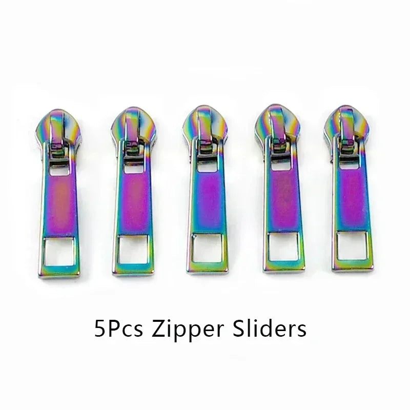 Nylon Reißverschlussband & Schieber Set 5m für Reparaturen Kleidung Taschen #5