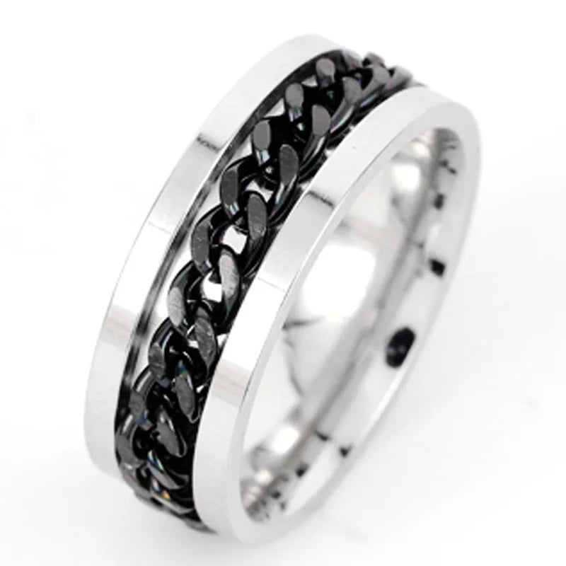 Drehbarer Titan Stahl Ring Unisex Gothic Spinner mit Flaschenöffner