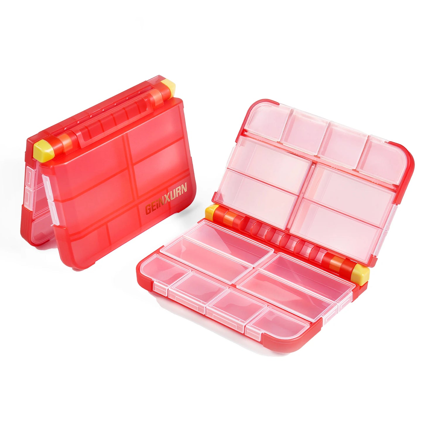 2er Set Rote Kunststoff Organizer Box mit 16 Fächern für Kleinteile
