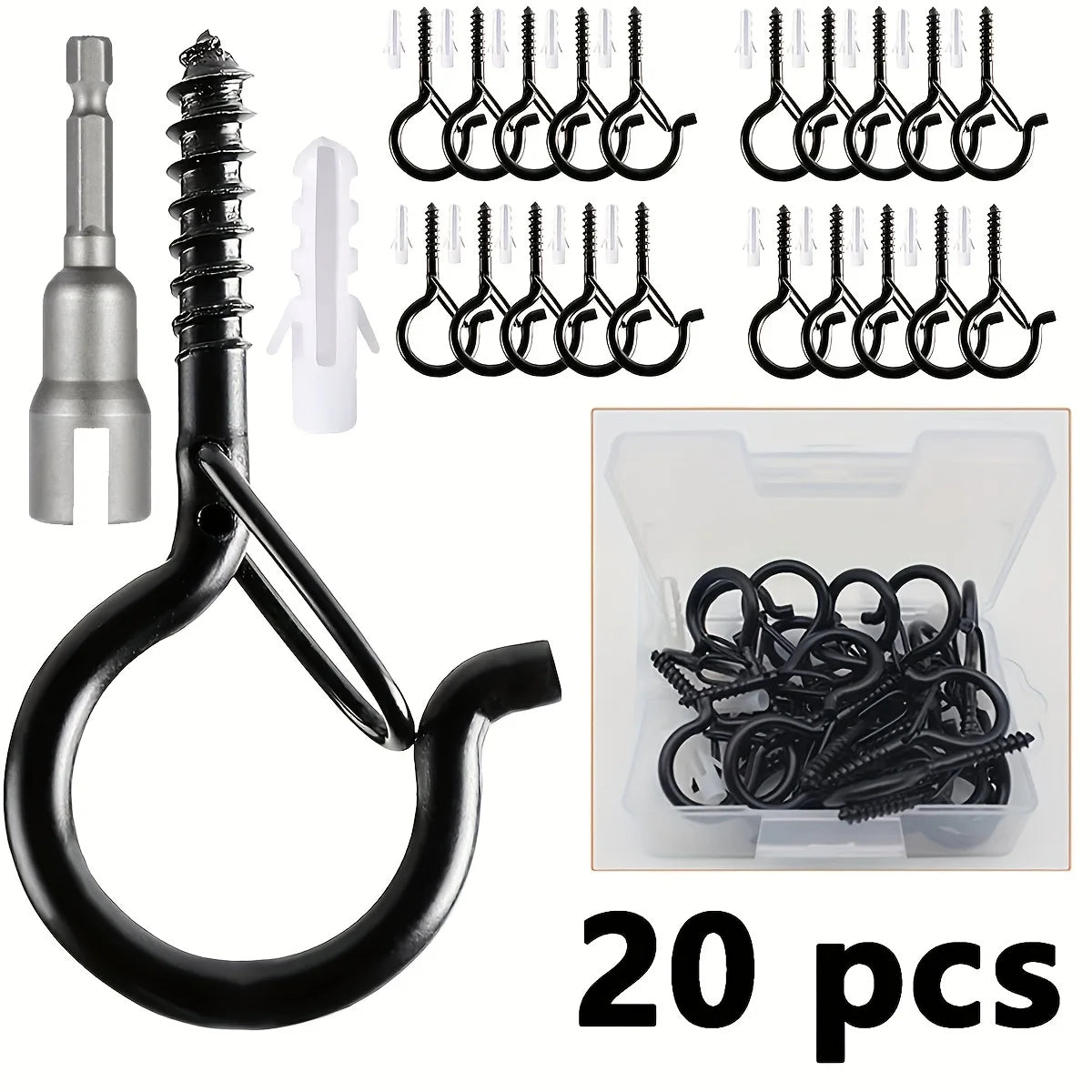 Aufhängerhaken mit Sicherheitsschnalle winddichte Schraubhaken für Lichterketten