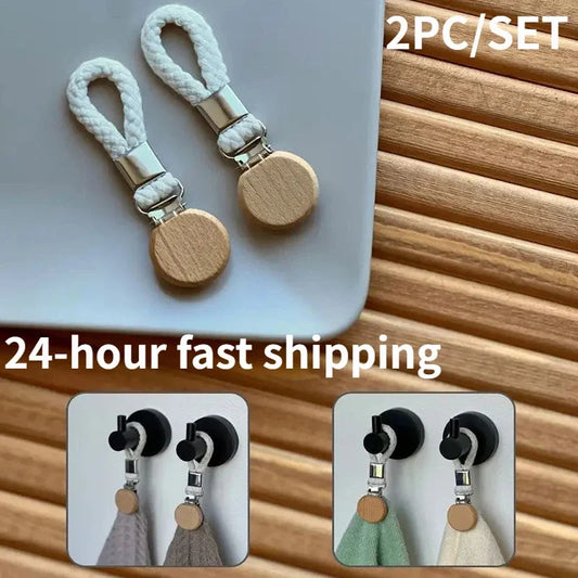 Praktische Handtuchclips mit Baumwollschlaufe und Metallklemme