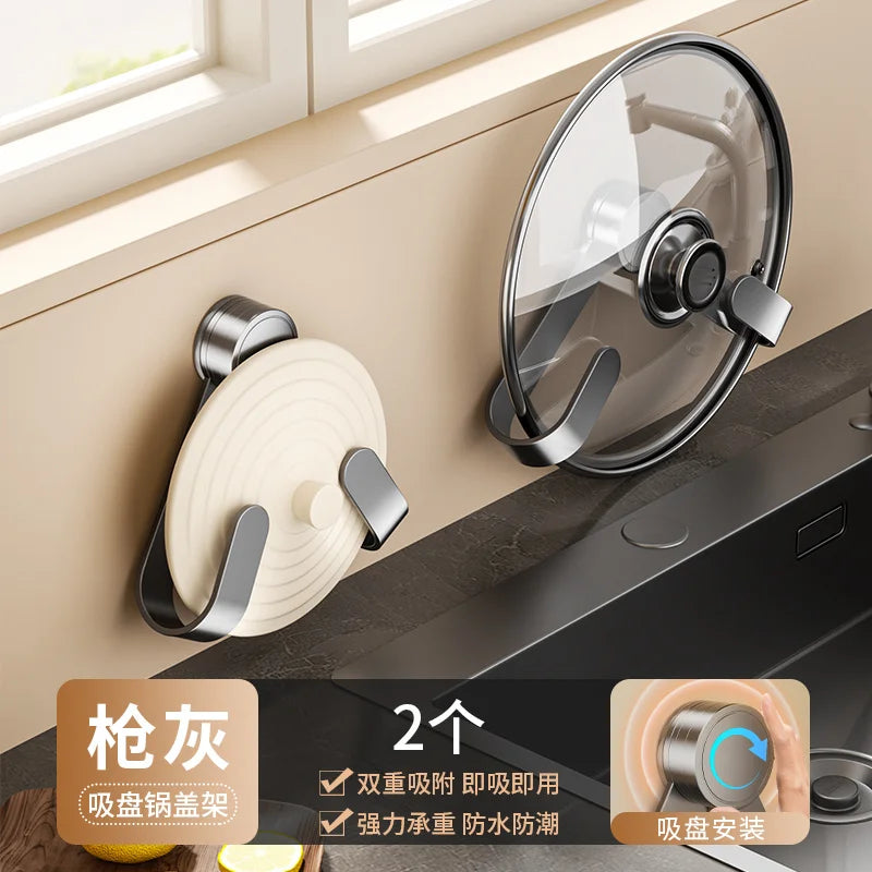 Platzsparender Topfdeckelhalter für ordentliche Küche ohne Bohren