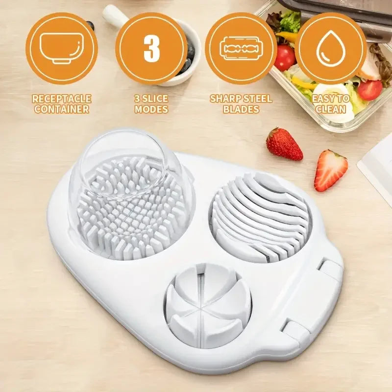 Handlicher Eier Schneider mit 3 Scheiben Modi für hart gekochte Eier