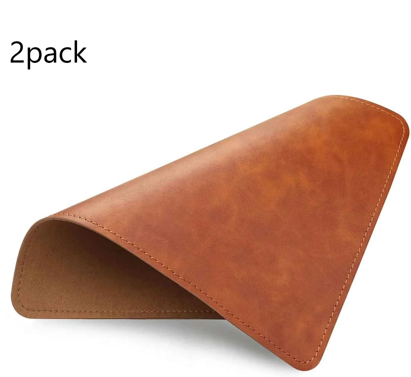 2er Set Leder-Mauspads mit genähtem Rand für komfortables Arbeiten