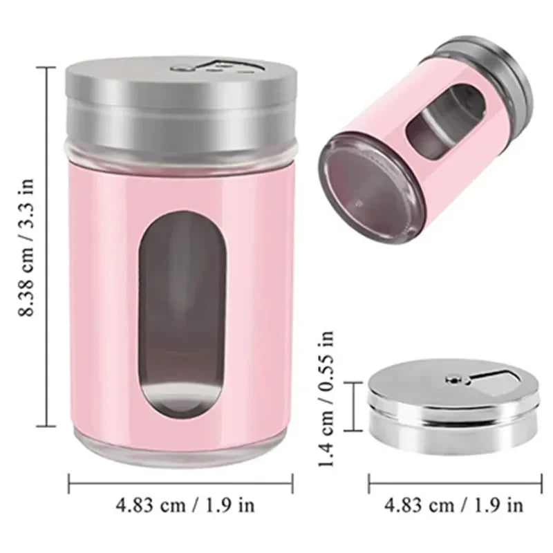 2-teiliges Edelstahl Gewürz Dispenser Set Pfeffer Salz Shaker kompakt