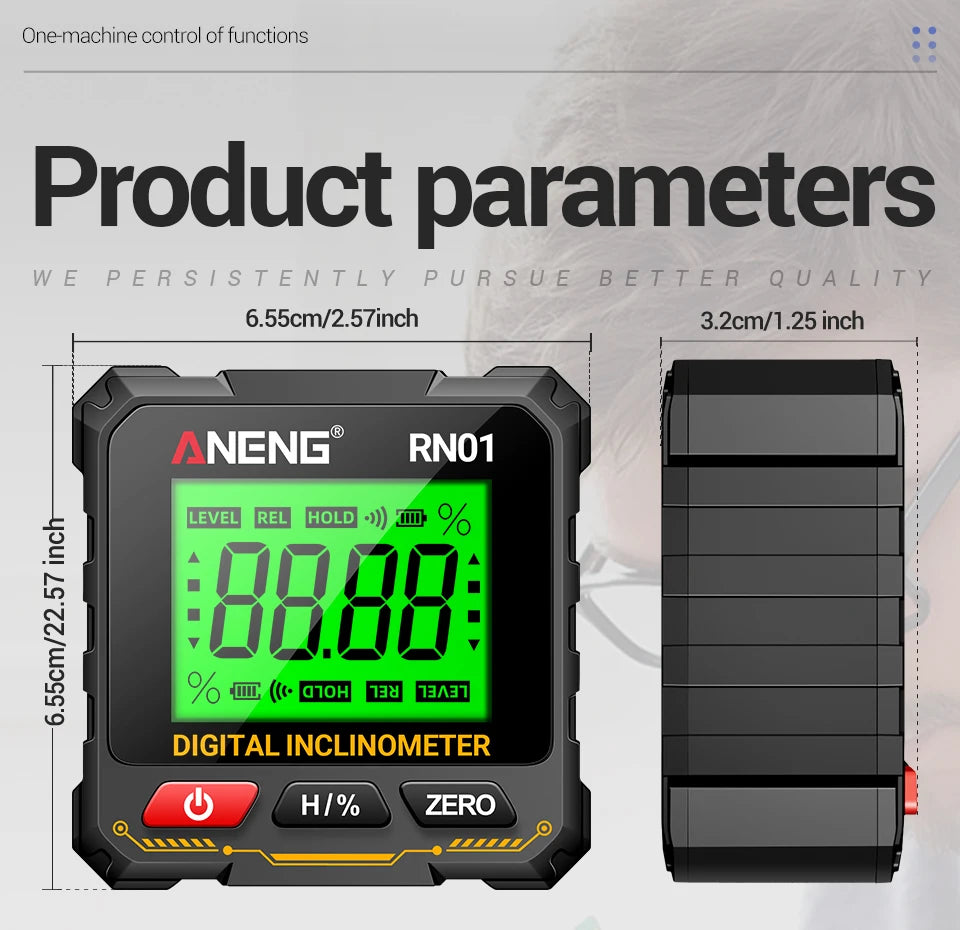 ANENG RN01 Mini Winkelmesser mit 360 Grad Neigungsmesser und Magnetfunktion-Yabubest - Home & More