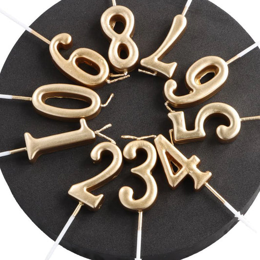 Goldene Geburtstagskerzen 0-9 Digitaler Tortenaufsatz für Feiern