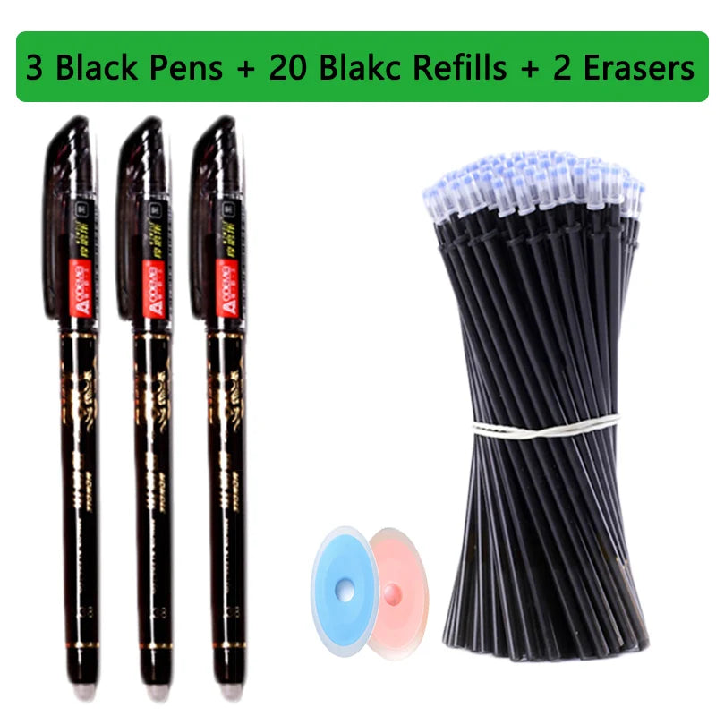 25-teiliges Kawaii Löschbares Gelstift-Set für Schule und Büro 15 cm