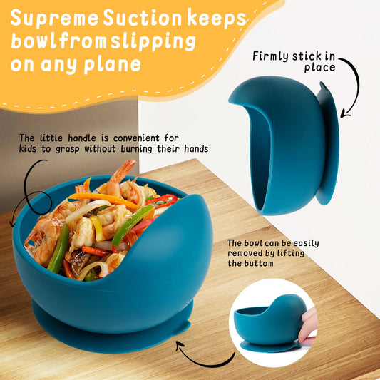 3-teiliges Silikon Baby Fütterungsset wasserdichte Saugeschüssel mit Löffel