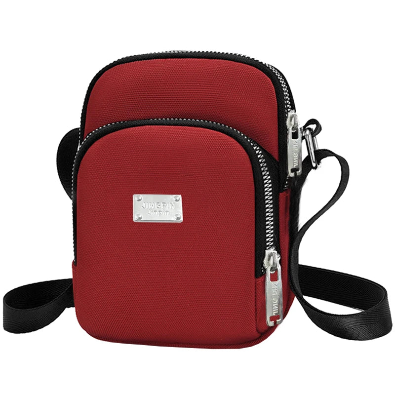 Mehrfarbige Mini Umhängetasche mit mehreren Fächern für Alltag