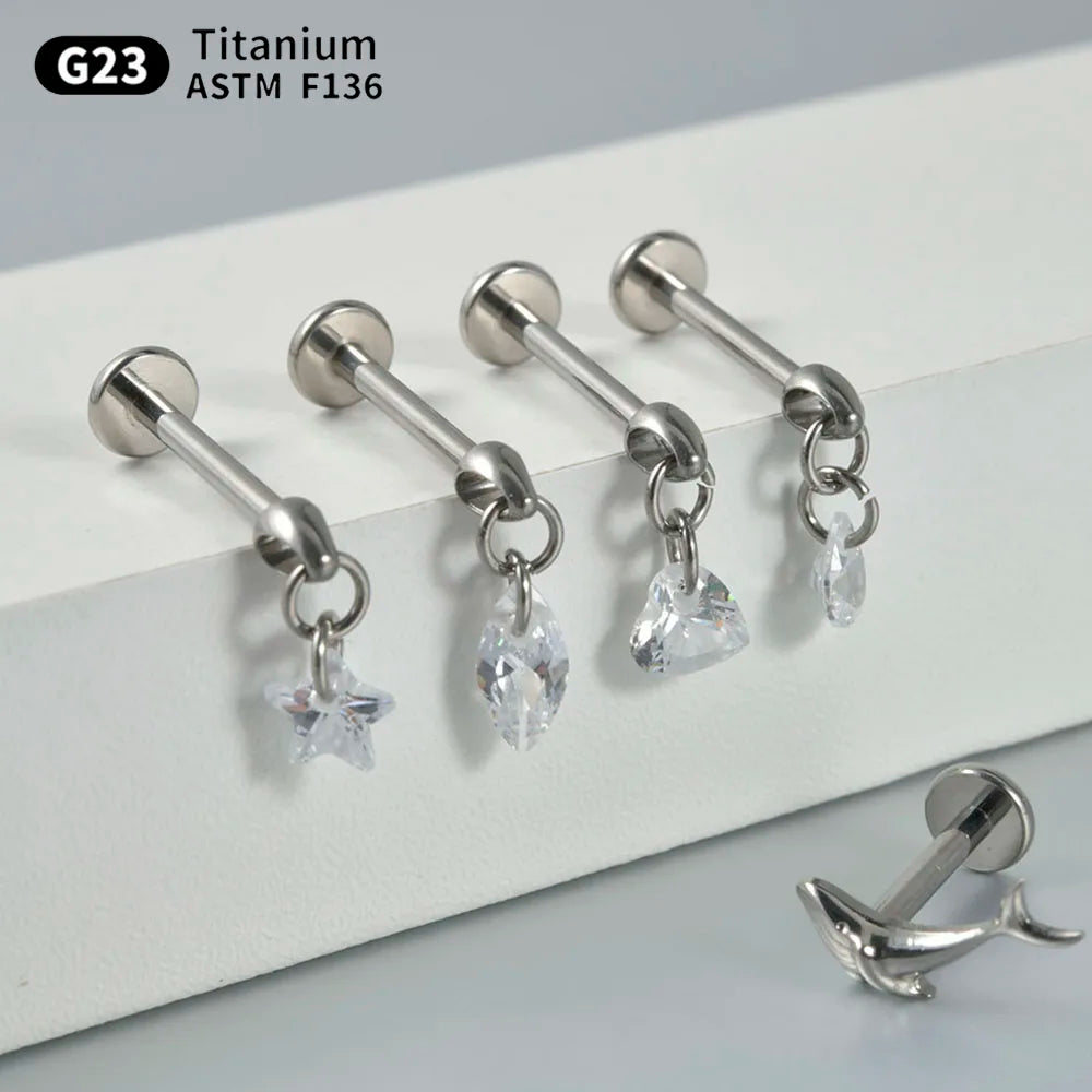 Hypoallergener Titan Ohrstecker mit Zirkon für klaren Stil