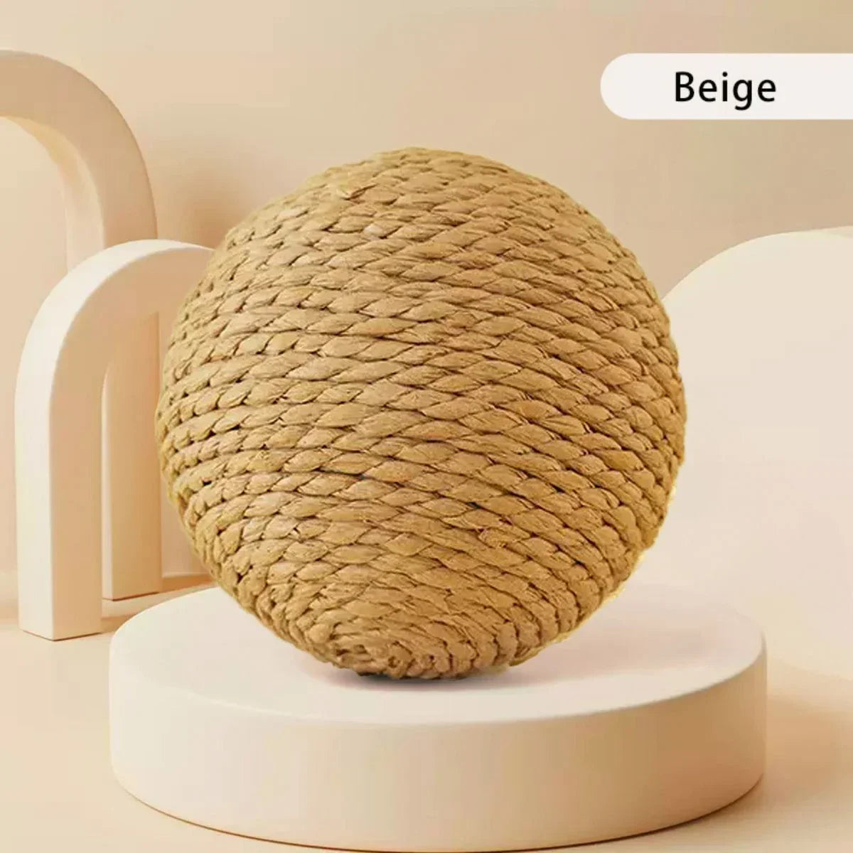 Katze Spielzeug Sisal Ball 10cm mit Sound für Beschäftigung - Krallenpflege