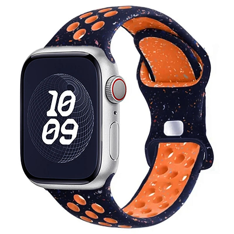 Sportliches Silikonarmband kompatibel mit Smartwatch 38-49 mm Modelle