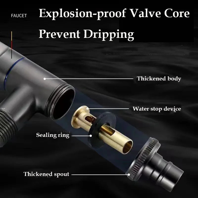 Edelstahl Waschmaschinenarmatur G12 Wandmontage Kalter Wasserhahn