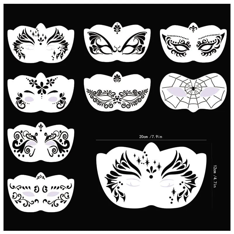 Wiederverwendbare Gesichtsbemalungsschablonen für kreative Body Art