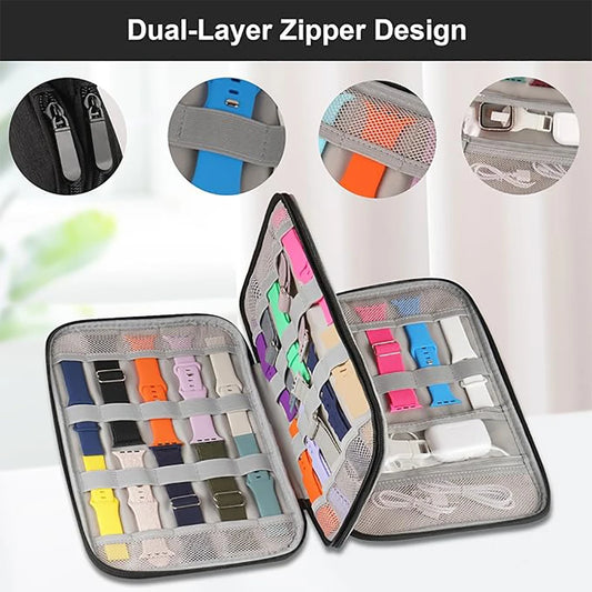 Wasserdichte universelle Uhrenarmband-Organizer-Tasche – Reise-Aufbewahrungstasche mit elastischen Bändern, passend für Apple Watch, Samsung, Huawei und Mo-Yabubest - Home & More
