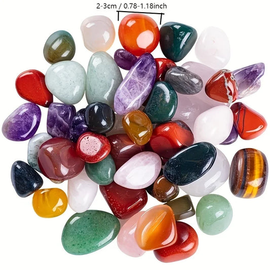 50g Natursteine für Zuhause – Vielfältige, polierte Trommelsteine