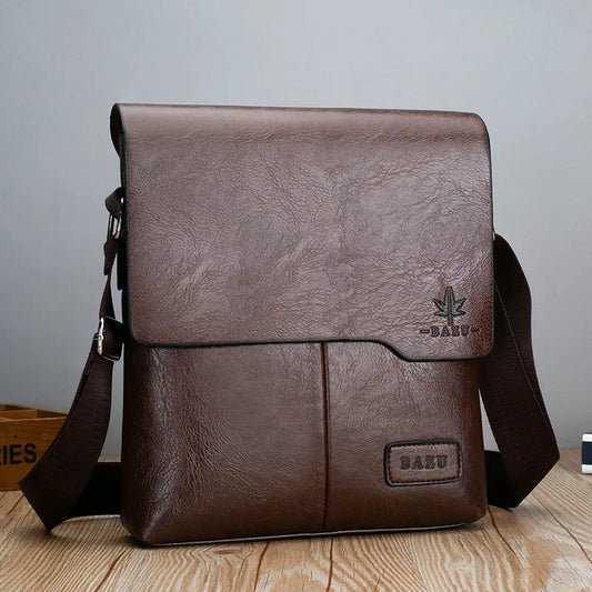 Elegante Vintage Messenger Tasche aus PU-Leder für Herren in Braun, Schwarz - Khaki