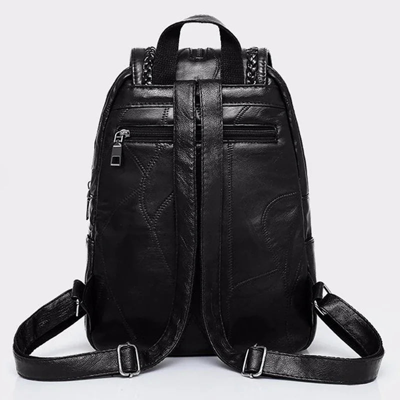 Damen Multifunktions Rucksack Umhängetasche Faltbar Schwarz