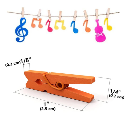 Mini 25mm Holzclips für Fotos & Deko – 50 oder 100 Stück Natur/Mix