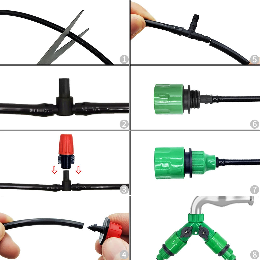 Automatisches Bewässerungssystem mit verstellbarem Tropfschlauch für Garten-Yabubest - Home & More