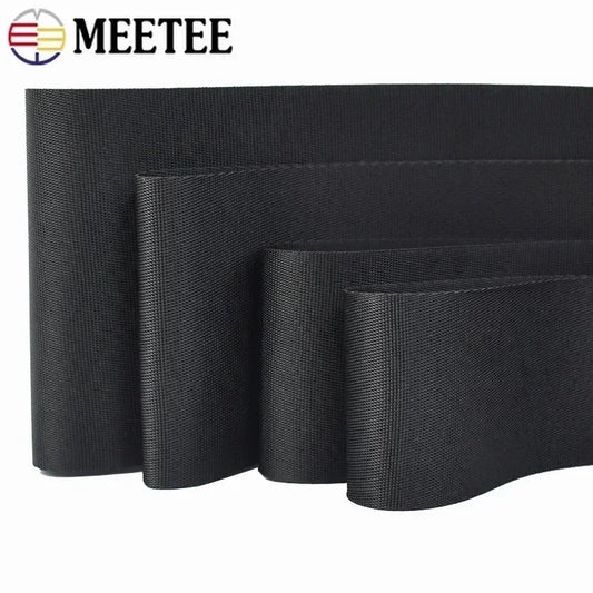 5m Schwarz Nylon Gurtband 10-100mm für Rucksack, Gürtel, DIY Nähen