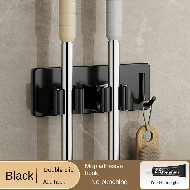Selbstklebender wandhaken mop halter besenhalter clip organizer silikon