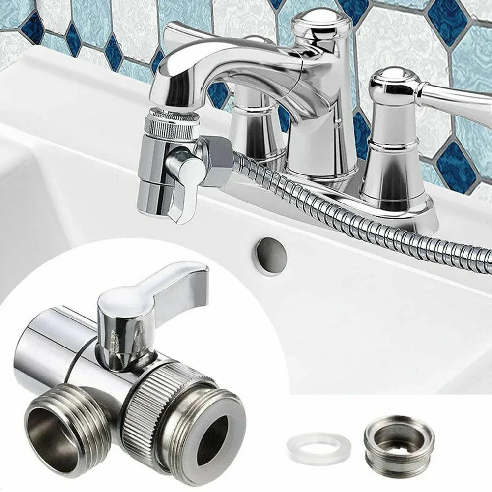 3-Wege Wasserhahn Umstellventil M22/M24 Adapter für Küche Bad Bidet Dusche