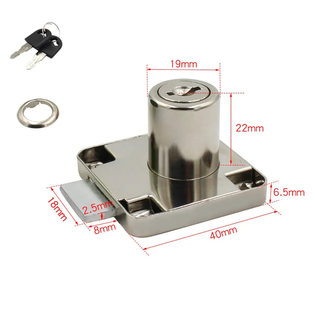 Robustes Stahl Schrankschloss 40x40 mm mit 4 Schlüsseln – Sicher - Zuverlässig