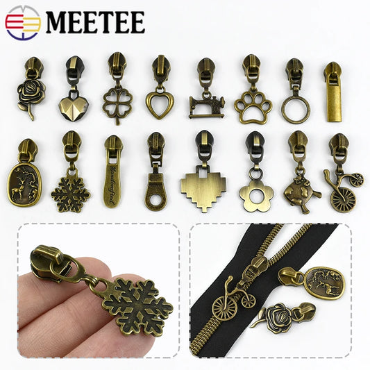 5 Stück Nylon Reißverschluss-Schieber im Retro-Stil Bronze/Messing-Yabubest - Home & More