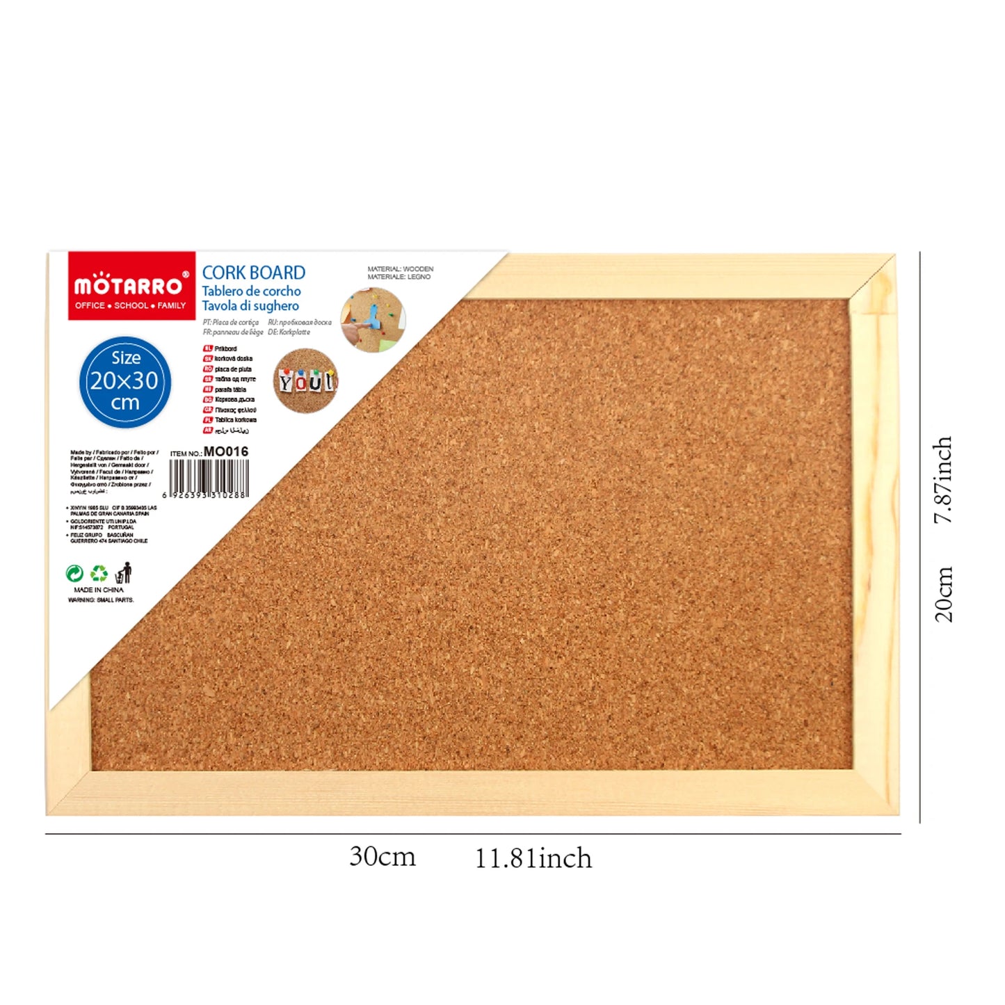 Korkholz Wandbehang Pinnwand Notiztafel mit Rahmen für Zuhause und Büro