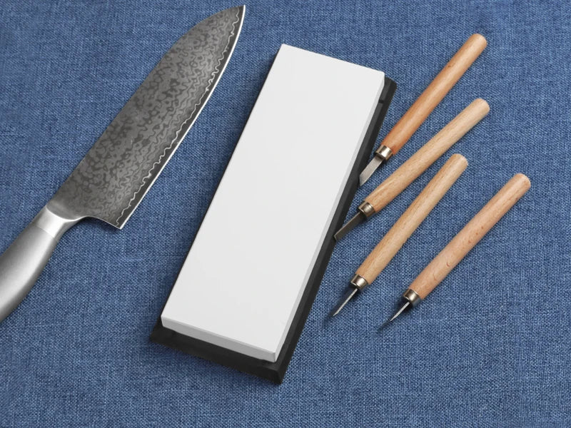 Professioneller weißer Alund Schleifstein für Küchenmesser und Holzarbeiten