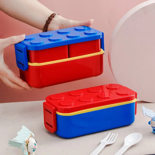 Baustein Bento Lunchbox Set 1050/1300ml doppellagig für Büro - Schule