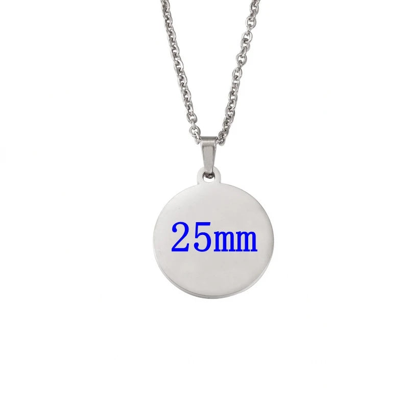 Set aus 10 runden Edelstahl Anhänger Halsketten zum Individualisieren