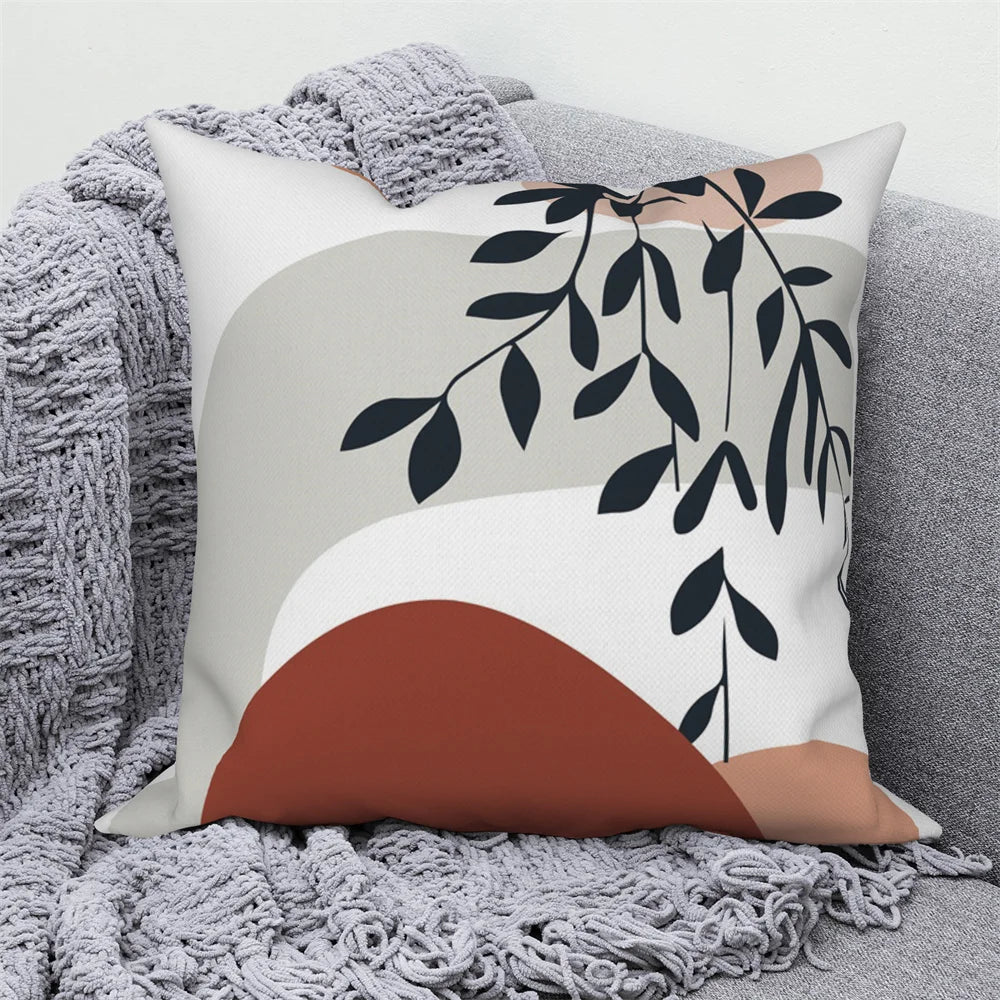 Dekorativer Kissenbezug mit abstrakten Zweigen für Zuhause und Auto