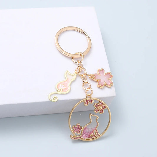 Blumen Schlüsselanhänger mit Kirschblüten-Design für Frauen - Mädchen