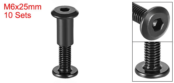 Robuste M6 Schraubpfosten Set Kohlenstoffstahl für Möbel Leder