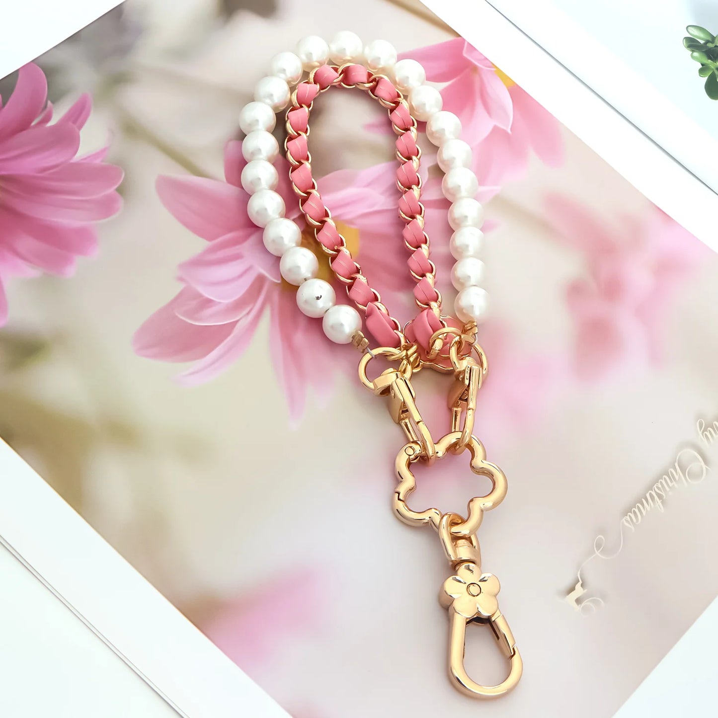 2er Set drehbare Karabiner Verschlüsse mit Blumen Design