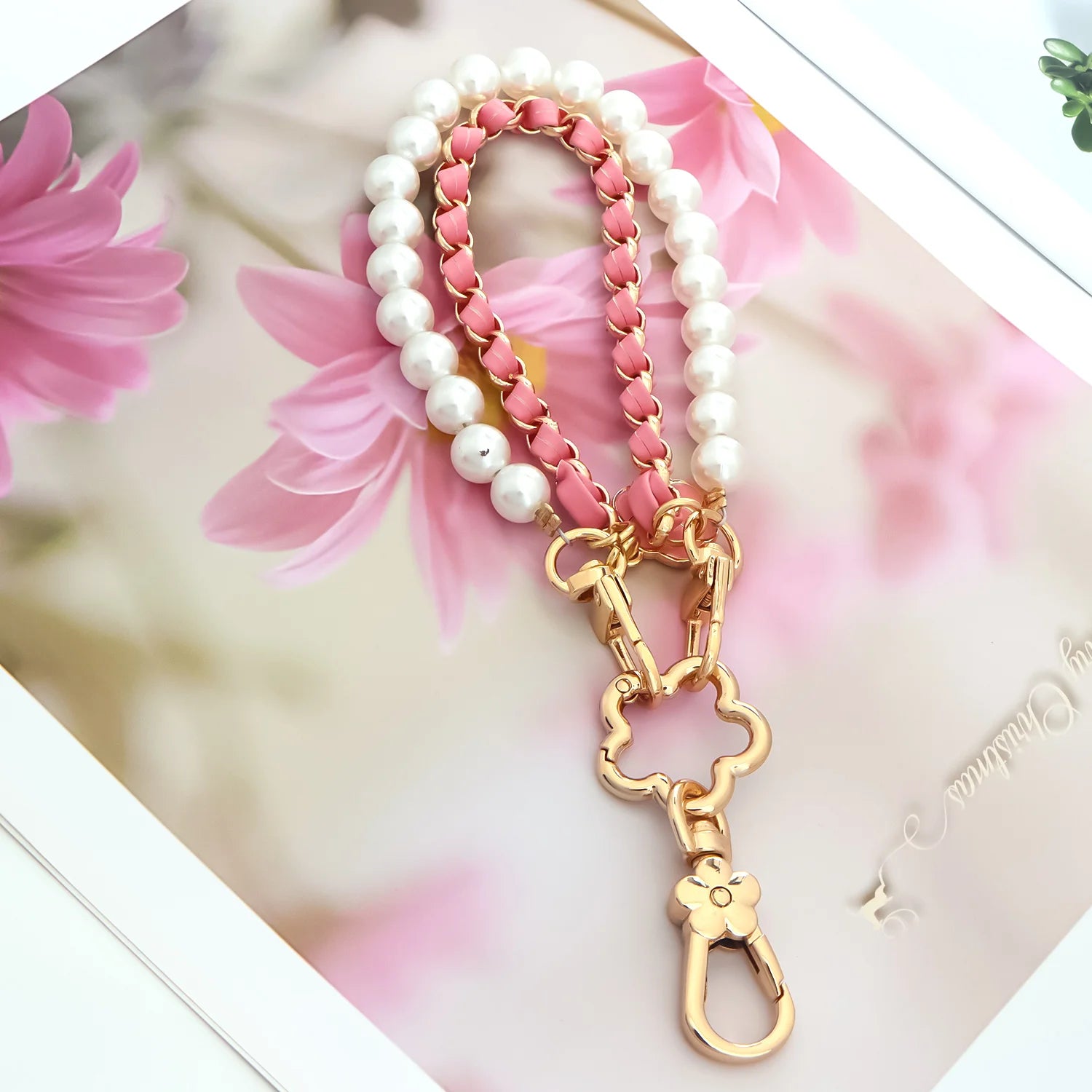 2er Set drehbare Karabiner Verschlüsse mit Blumen Design