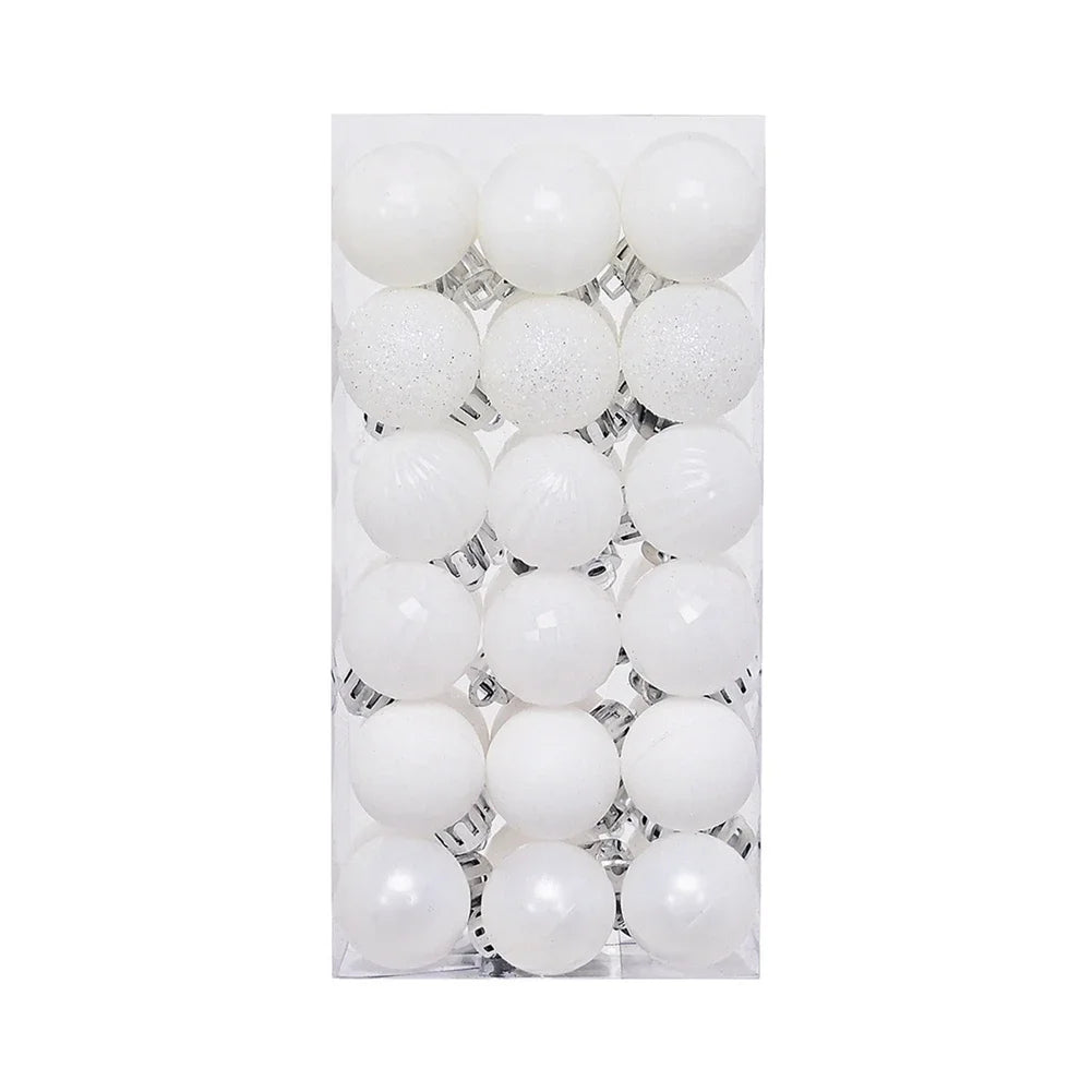 36er Set Weihnachtskugeln für festliche Baumdekoration