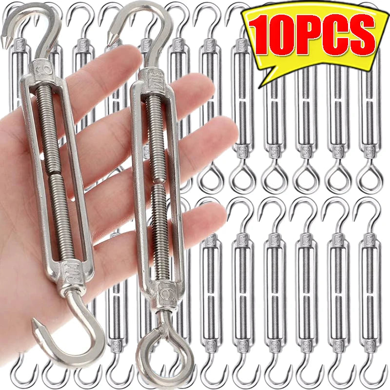 Edelstahl Haken und Öse Spanner Einstellbar Draht Seil Spannung Segel Garten-Yabubest - Home & More