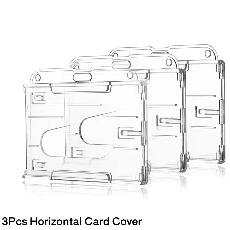 Transparenter Ausweishalter mit Doppelkarten-Slots und Rollclip