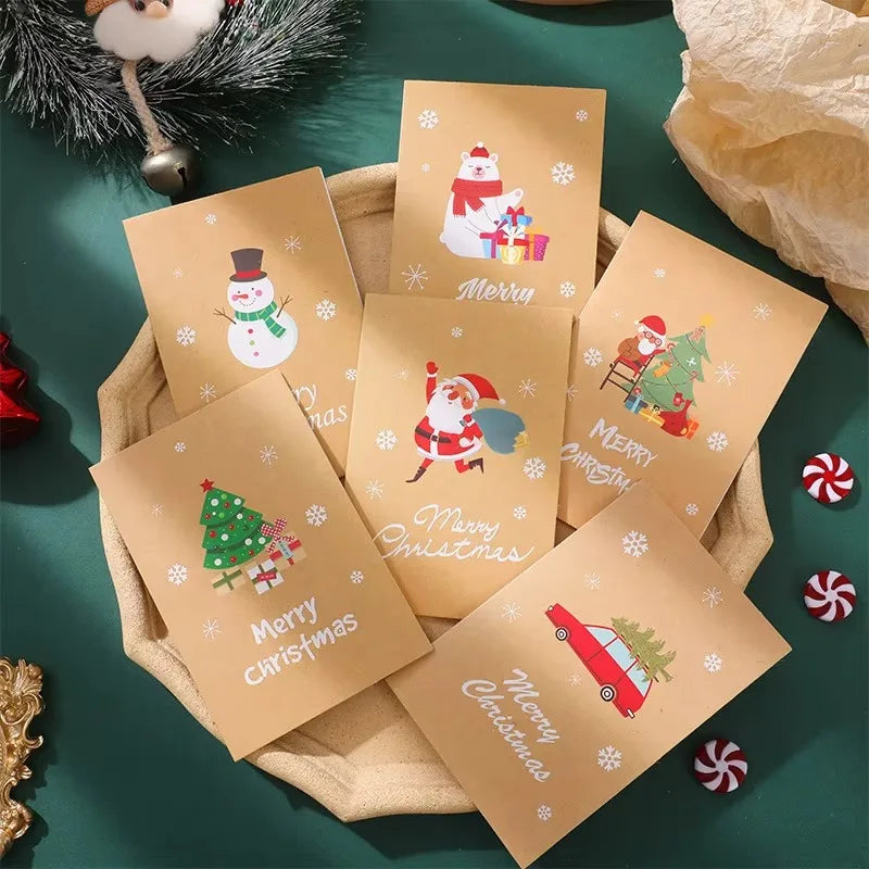 Kraftpapier Geschenktüten Set mit Aufklebern für Weihnachten Parties